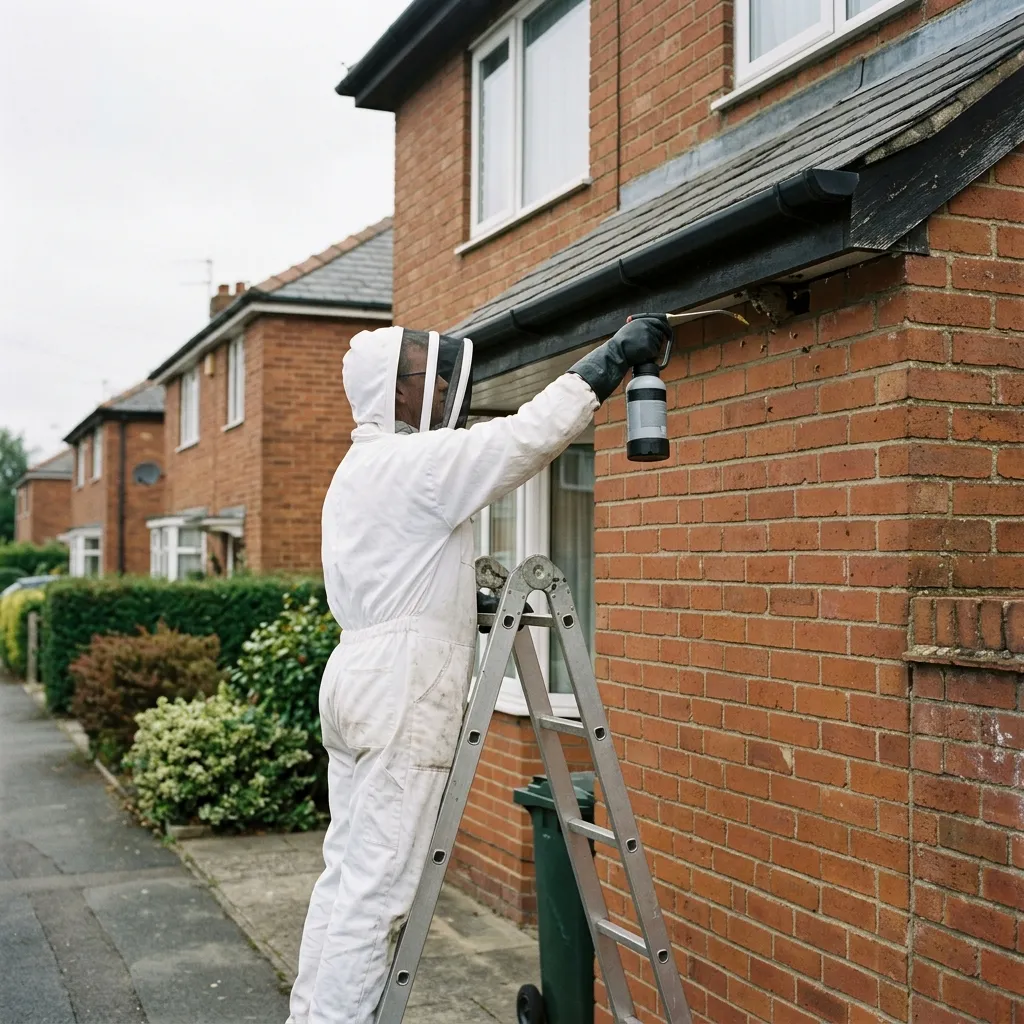 Altrincham Wasp Removal technician removing a wasp nest